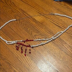 Gothic Blood Illusion Pearl Waist Chain